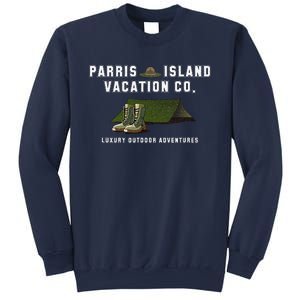 Parris Island Vacation Co Luxury Outdoor Adventures Funny Sweatshirt