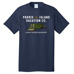 Parris Island Vacation Co Luxury Outdoor Adventures Funny Tall T-Shirt