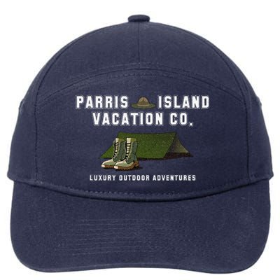 Parris Island Vacation Co Luxury Outdoor Adventures Funny 7-Panel Snapback Hat