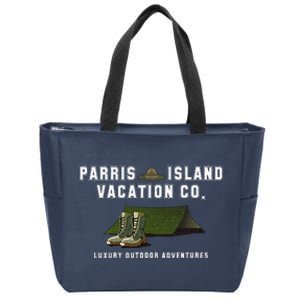 Parris Island Vacation Co Luxury Outdoor Adventures Funny Zip Tote Bag