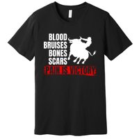 Pain Is Victory Bull Riding Funny Hoodie Rodeo Rider Gift Premium T-Shirt