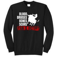 Pain Is Victory Bull Riding Funny Hoodie Rodeo Rider Gift Tall Sweatshirt