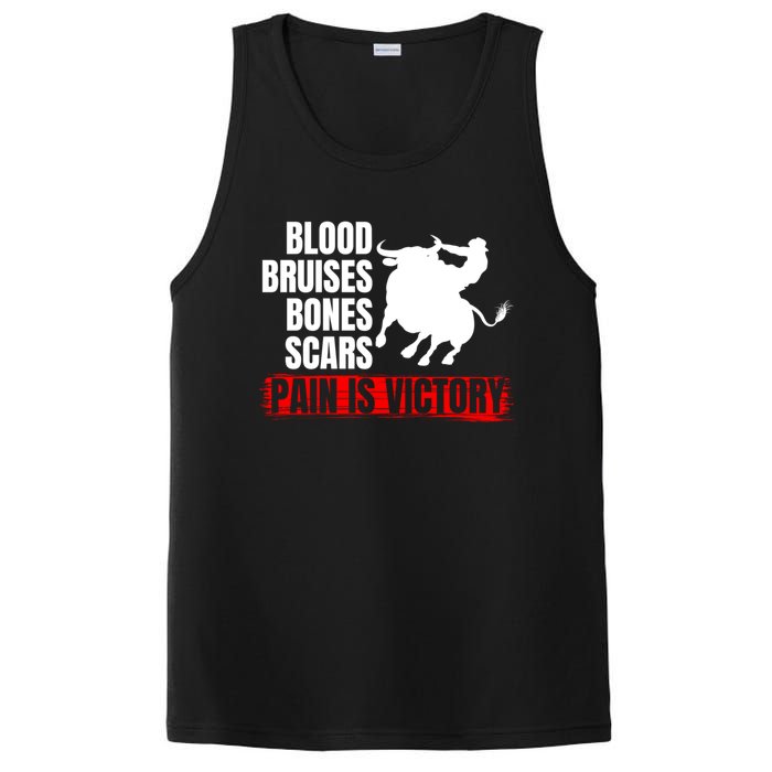 Pain Is Victory Bull Riding Funny Hoodie Rodeo Rider Gift PosiCharge Competitor Tank