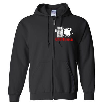 Pain Is Victory Bull Riding Funny Hoodie Rodeo Rider Gift Full Zip Hoodie