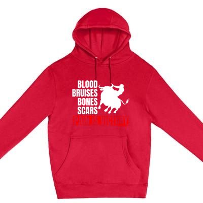 Pain Is Victory Bull Riding Funny Hoodie Rodeo Rider Gift Premium Pullover Hoodie