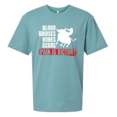 Pain Is Victory Bull Riding Funny Hoodie Rodeo Rider Gift Sueded Cloud Jersey T-Shirt