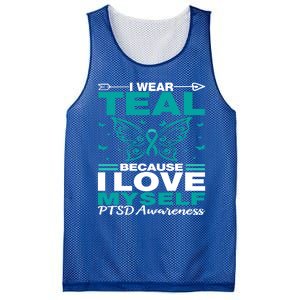 Ptsd I Wear Teal For Myself Ptsd Awareness Family Support Gift Mesh Reversible Basketball Jersey Tank