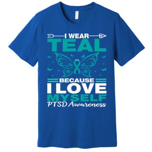 Ptsd I Wear Teal For Myself Ptsd Awareness Family Support Gift Premium T-Shirt