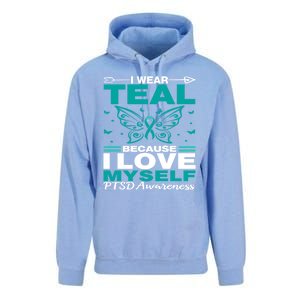 Ptsd I Wear Teal For Myself Ptsd Awareness Family Support Gift Unisex Surf Hoodie