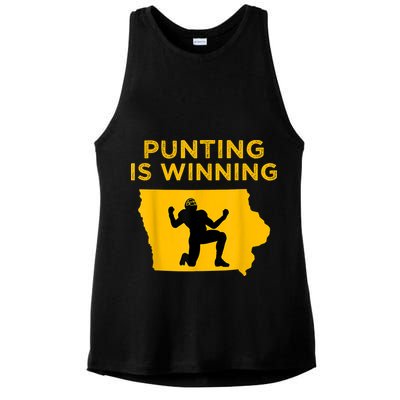 Punting Is Winning Iowa I Cheer For The Punter Ladies PosiCharge Tri-Blend Wicking Tank