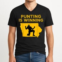 Punting Is Winning Iowa I Cheer For The Punter V-Neck T-Shirt
