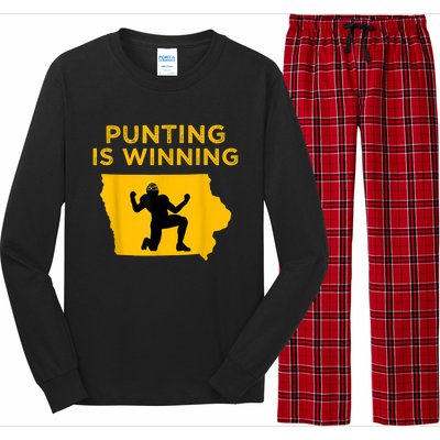 Punting Is Winning Iowa I Cheer For The Punter Long Sleeve Pajama Set