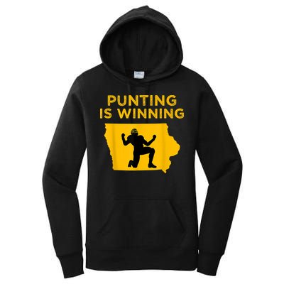Punting Is Winning Iowa I Cheer For The Punter Women's Pullover Hoodie