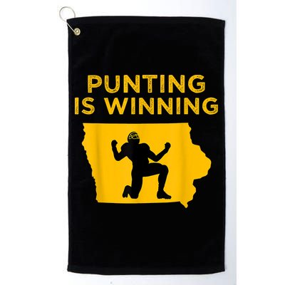 Punting Is Winning Iowa I Cheer For The Punter Golf Towel