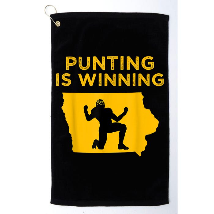 Punting Is Winning Iowa I Cheer For The Punter Golf Towel