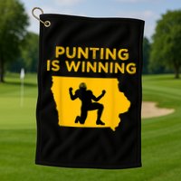 Punting Is Winning Iowa I Cheer For The Punter Golf Towel