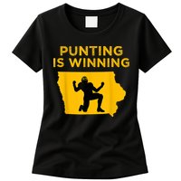Punting Is Winning Iowa I Cheer For The Punter Womens T-Shirt