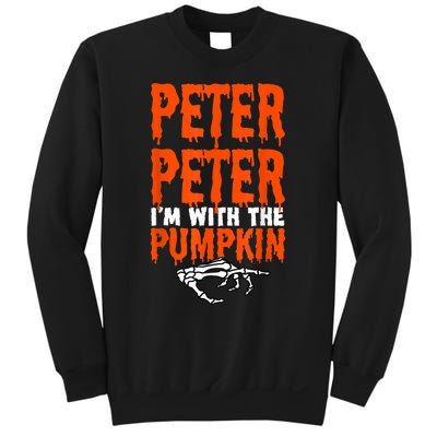 Peter I'm With The Pumpkin Halloween Costume Couple Sweatshirt