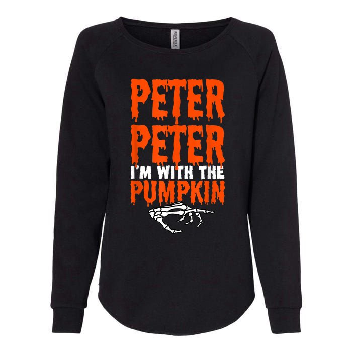 Peter I'm With The Pumpkin Halloween Costume Couple Womens California Wash Sweatshirt