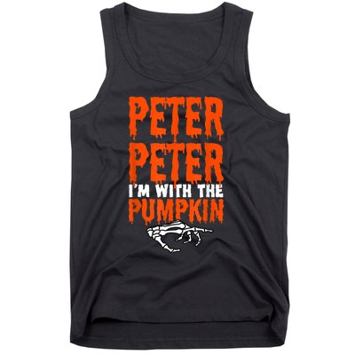 Peter I'm With The Pumpkin Halloween Costume Couple Tank Top