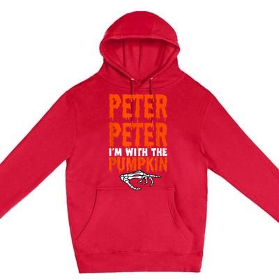 Peter I'm With The Pumpkin Halloween Costume Couple Premium Pullover Hoodie