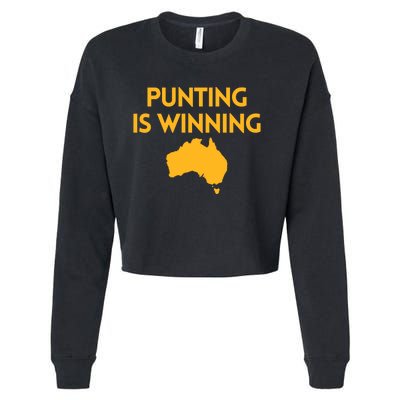 Punting Is Winning Cropped Pullover Crew