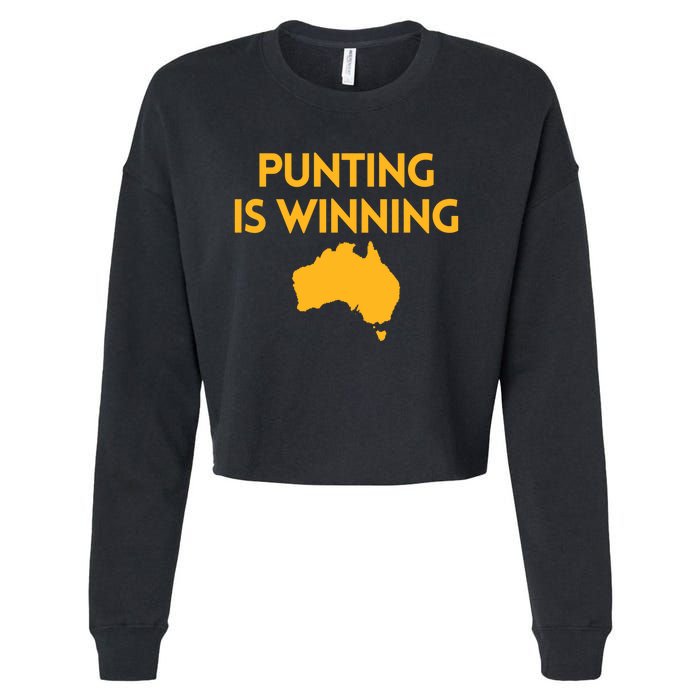 Punting Is Winning Cropped Pullover Crew