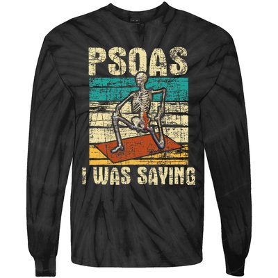 Psoas I Was Saying Massage Therapist Therapy LMT Masseuse Tie-Dye Long Sleeve Shirt