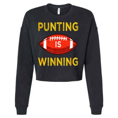 Punting Is Winning Cropped Pullover Crew