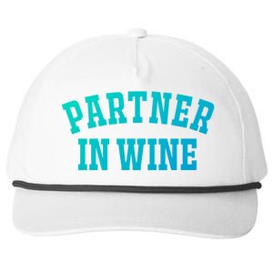 Partner In Wine Funny Wine Lover Gift Wine Night Great Gift Snapback Five-Panel Rope Hat