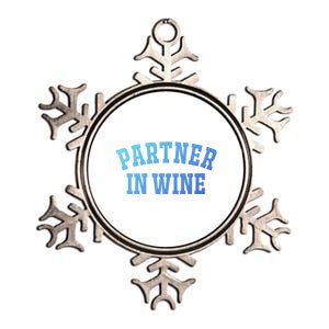 Partner In Wine Funny Wine Lover Gift Wine Night Great Gift Metallic Star Ornament