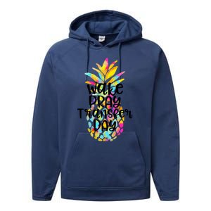 Pineapple Infertility Wake Pray Transfer Day Ivf Shots Gift Meaningful Gift Performance Fleece Hoodie