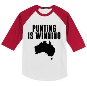 Punting Is Winning Football Fan Kids Colorblock Raglan Jersey