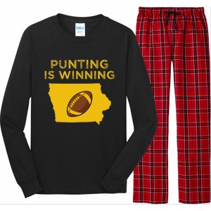 Punting Is Winning Iowa I Cheer For The Punter Long Sleeve Pajama Set