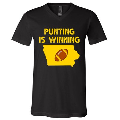 Punting Is Winning Iowa Football V-Neck T-Shirt