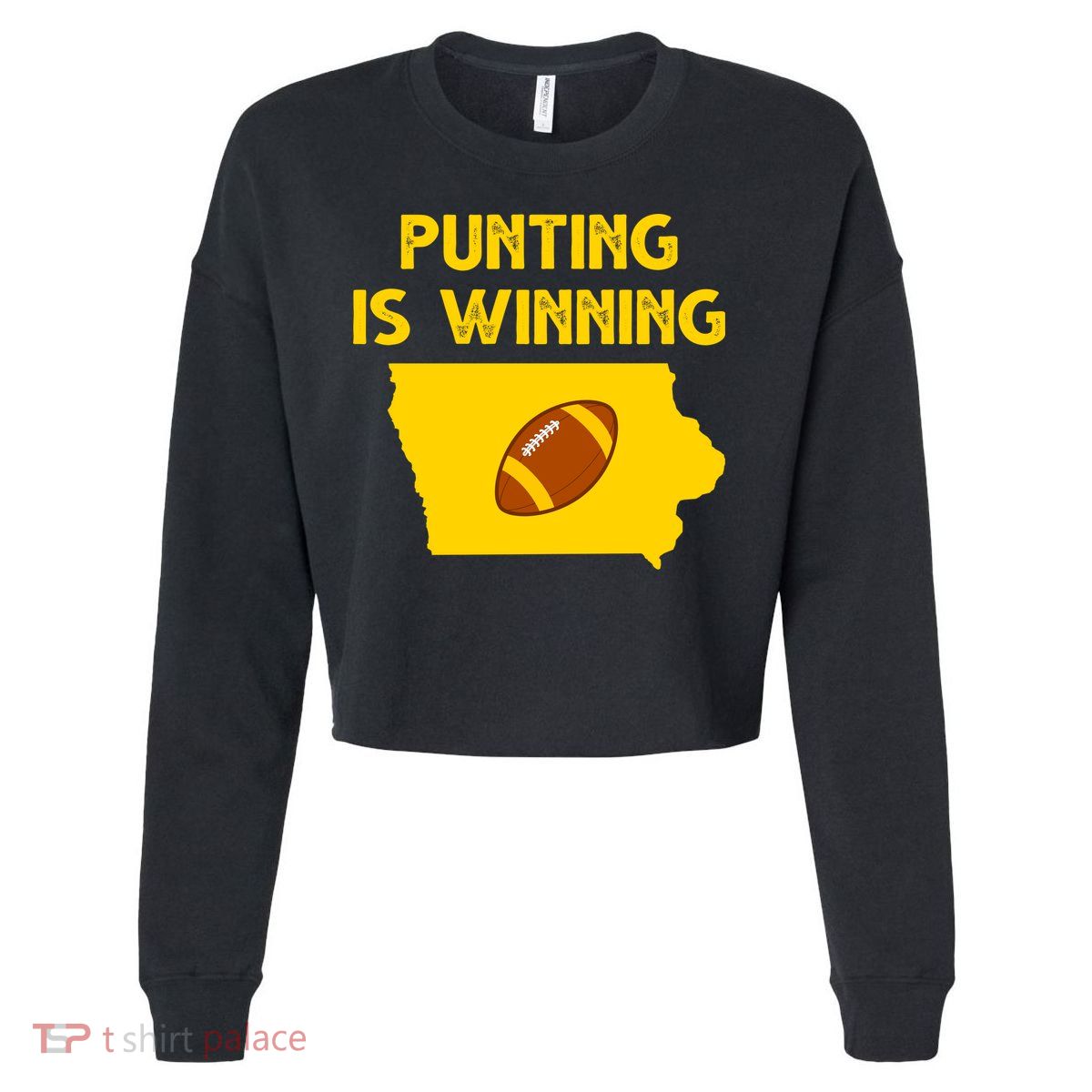 Punting Is Winning Iowa Football Cropped Pullover Crew