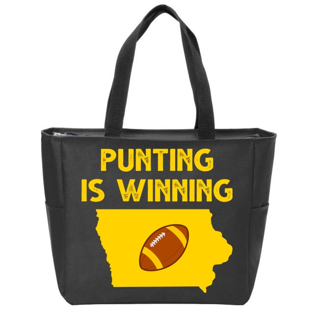 Punting Is Winning Iowa Football Zip Tote Bag