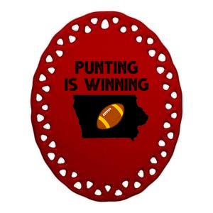 Punting Is Winning Iowa Football Ceramic Oval Ornament