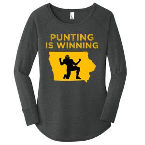 Punting Is Winning Iowa I Cheer For The Punter Women's Perfect Tri Tunic Long Sleeve Shirt