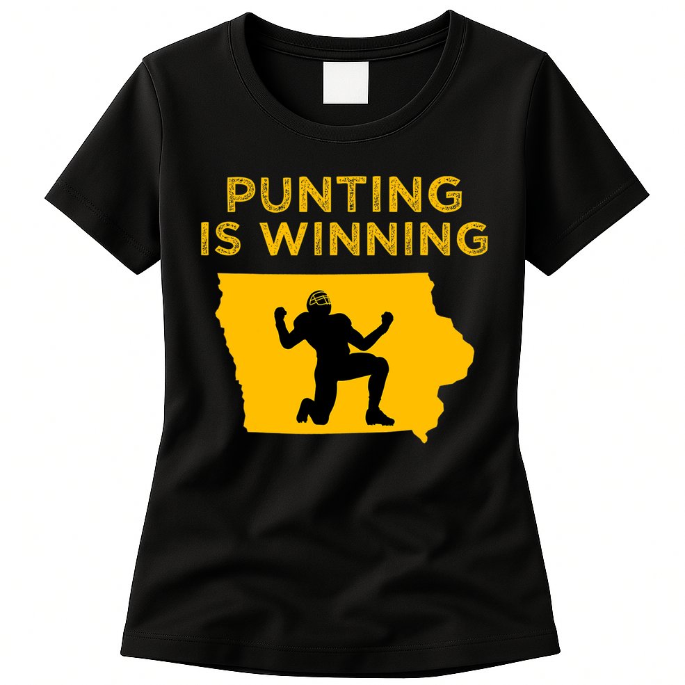 Punting Is Winning Iowa I Cheer For The Punter Womens T-Shirt