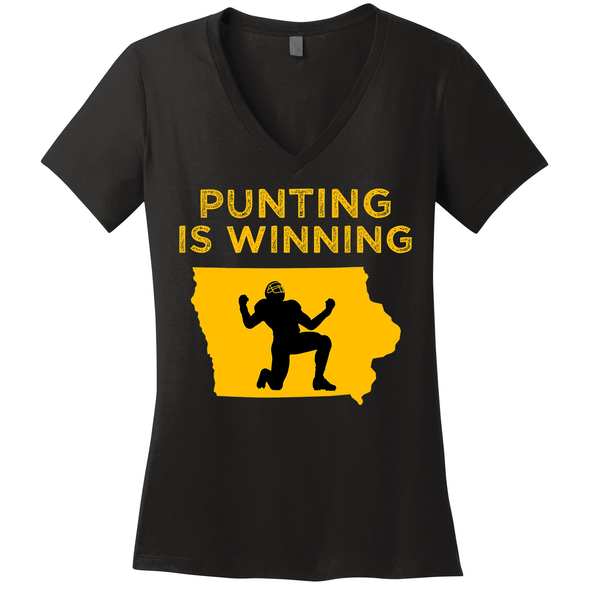 Punting Is Winning Iowa I Cheer For The Punter Women's V-Neck T-Shirt