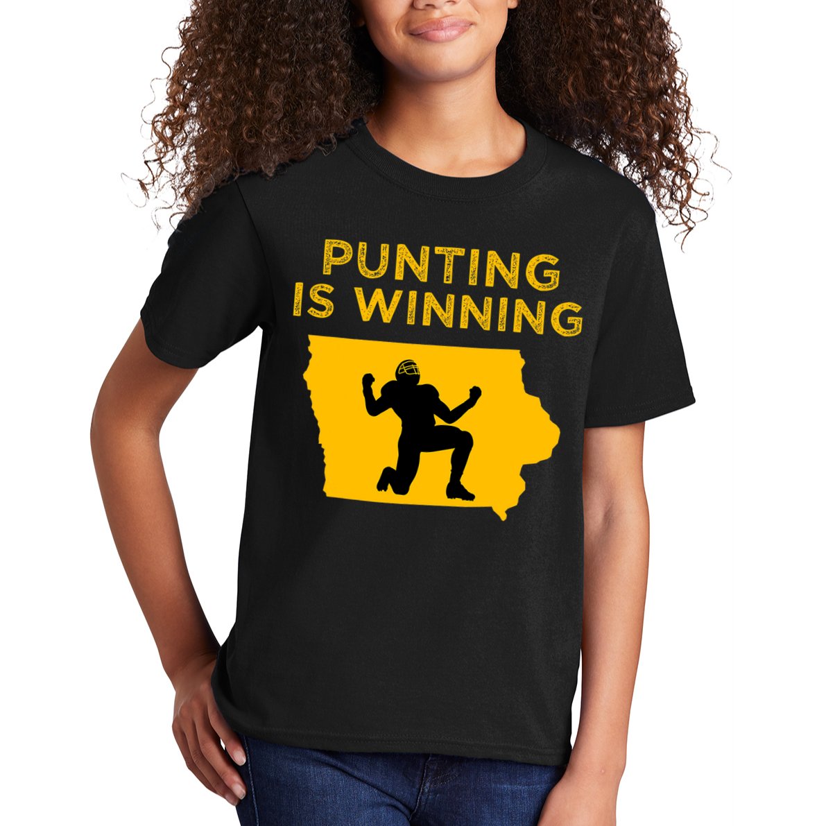 Punting Is Winning Iowa I Cheer For The Punter Kids T-Shirt