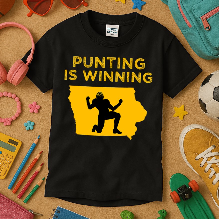 Punting Is Winning Iowa I Cheer For The Punter Kids T-Shirt