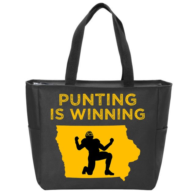 Punting Is Winning Iowa I Cheer For The Punter Zip Tote Bag