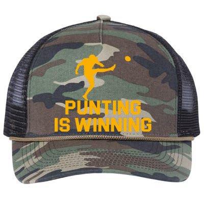 Punting Is Winning Football Lover Retro Rope Trucker Hat Cap