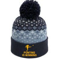 Punting Is Winning Football Lover The Baniff Cuffed Pom Beanie