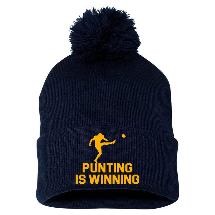 Punting Is Winning Football Lover Pom Pom 12in Knit Beanie