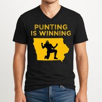 Punting Is Winning Iowa I Cheer For The Punter V-Neck T-Shirt