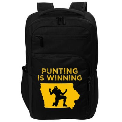 Punting Is Winning Iowa I Cheer For The Punter Impact Tech Backpack