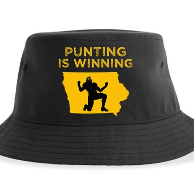 Punting Is Winning Iowa I Cheer For The Punter Sustainable Bucket Hat